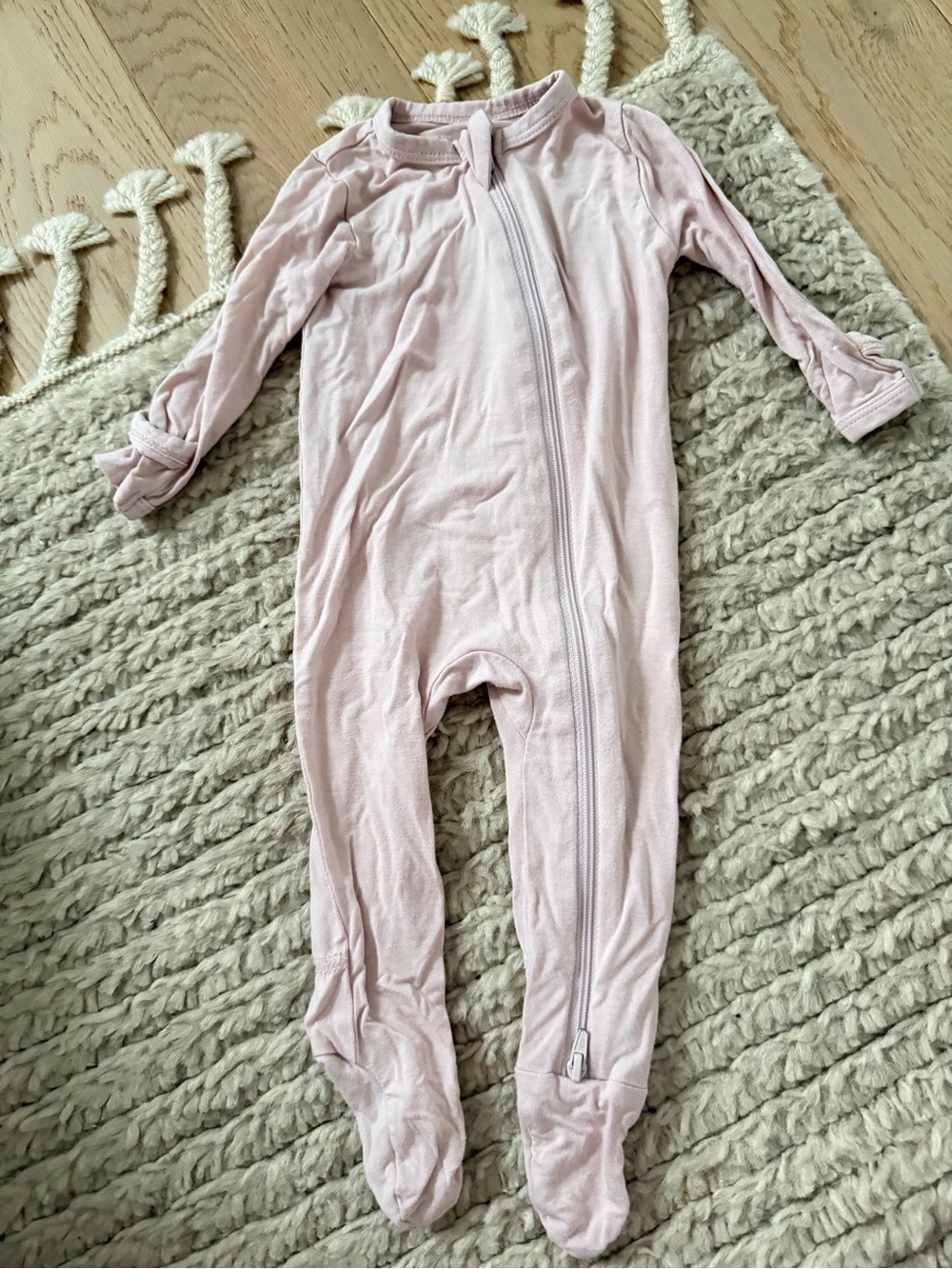 Kyte BABY Light Pink Footed Zip-Front Onesie 0-3M